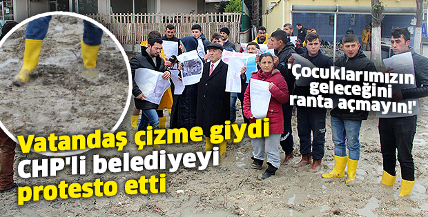CHP'li belediyeye çizmeli protesto!