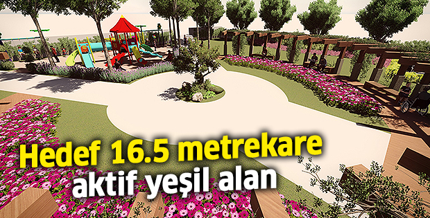 Hedef 16.5 metrekare aktif yeşil alan