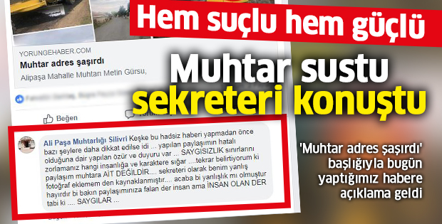 Alipaşa Muhtarı sustu, sekreteri konuştu