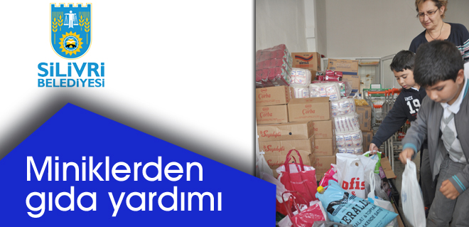 Miniklerden gıda yardımı