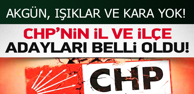 CHP'nin il ve ilçe adayları belli oldu