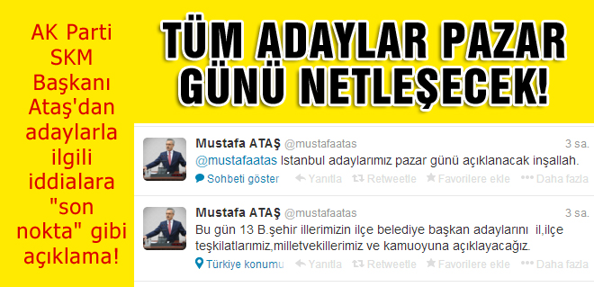 AK Parti SKM Başkanı son noktayı koydu