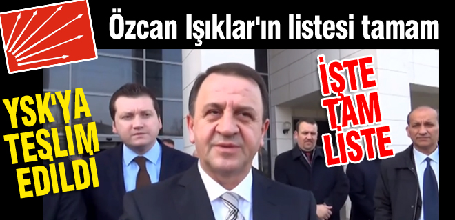 Işıklar'ın listesi tamam