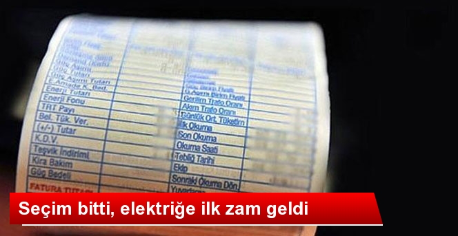Seçimler Sonrası Enerji Zamlarında İlk Adım Atıldı