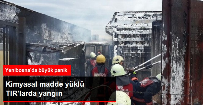 İstanbul'da Kimyasal Madde Yüklü TIR'larda Yangın