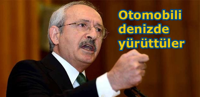 Otomobili denizde yürüttüler