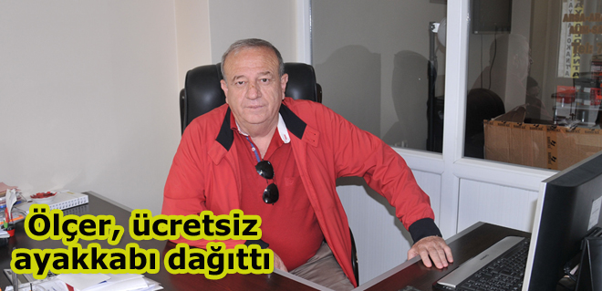Ölçer, ücretsiz ayakkabı dağıttı