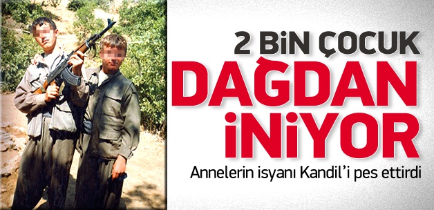 2 bin çocuk dağdan iniyor