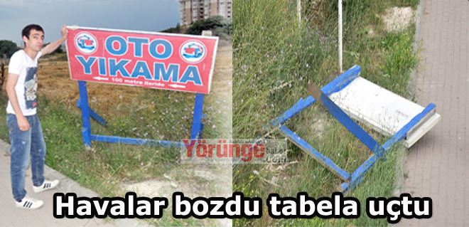 Havalar bozdu tabela uçtu