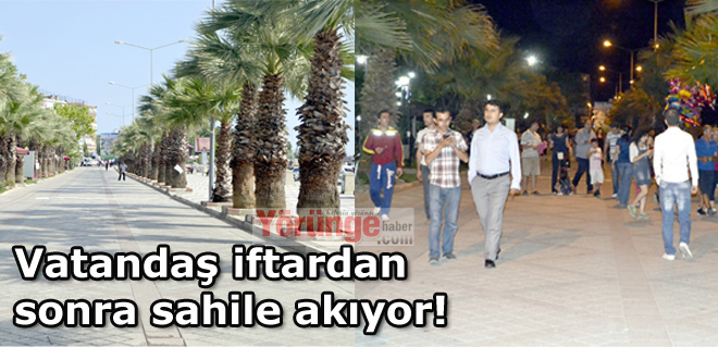 Vatandaş iftardan sonra sahile akıyor!