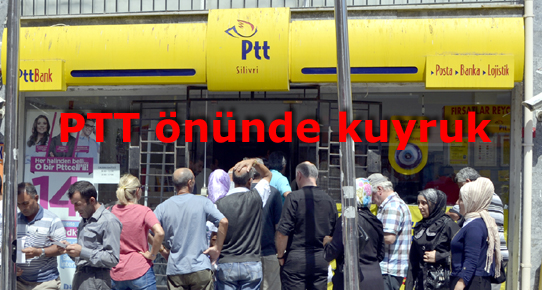 PTT önünde kuyruk bitmiyor!
