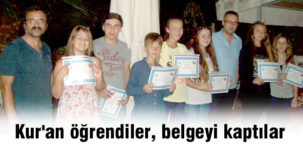 Kur'an öğrendiler, belgeyi kaptılar