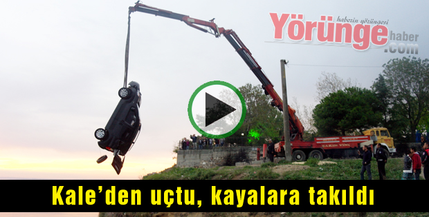 Kaleden uçtu, kayalara takıldı