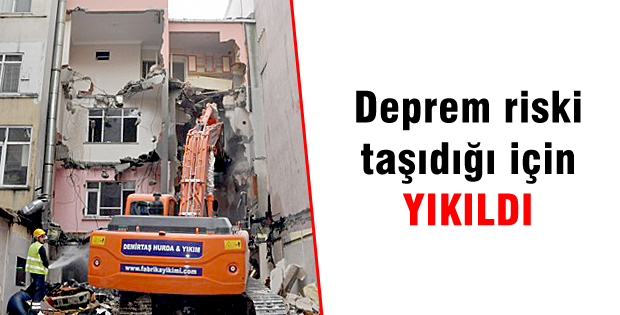 Deprem riski taşıdığı için yıkıldı