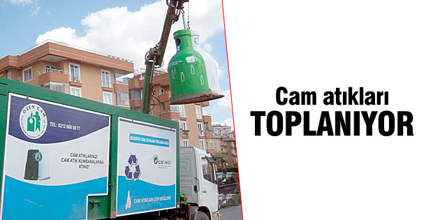 Cam atıkları toplanıyor