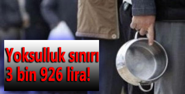 Yoksulluk sınırı 3 bin 926 lira!