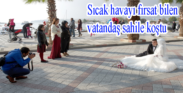 Sıcak havayı fırsat bilen vatandaş sahile koştu