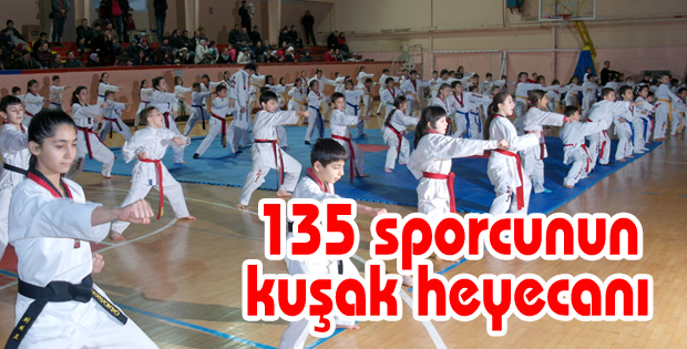 135 sporcunun kuşak heyecanı
