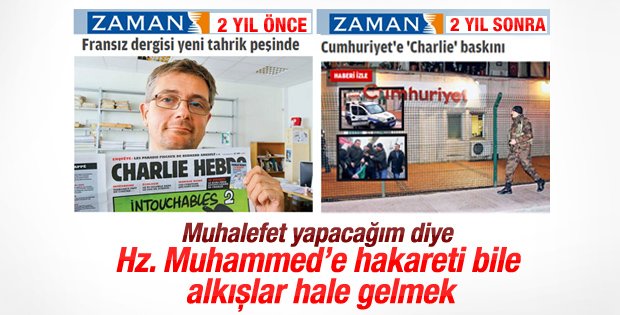 Zaman 2 yıl önce Charlie Hedbo'yu eleştiriyordu