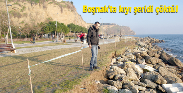 Boşnak'ta kıyı şeridi çöktü!