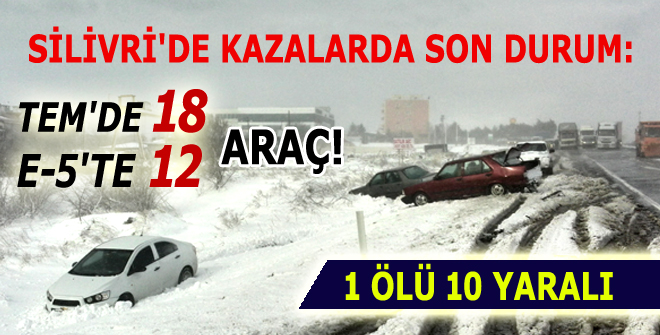 Silivri'de 30 araç kazaya karıştı