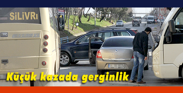Küçük kazada gerginlik