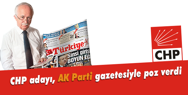 CHP adayı, AK Parti gazetesiyle poz verdi
