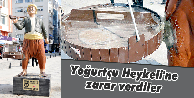 Yoğurtçu Heykeli'ne zarar verdiler