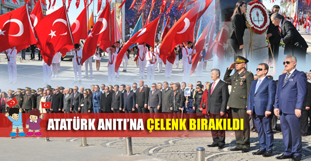 Atatürk Anıtı'na çelenk bırakıldı