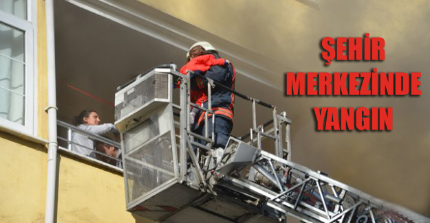 Şehir merkezinde yangın