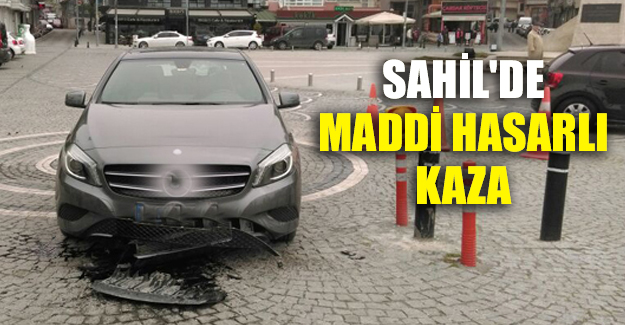 Sahil'de maddi hasarlı kaza