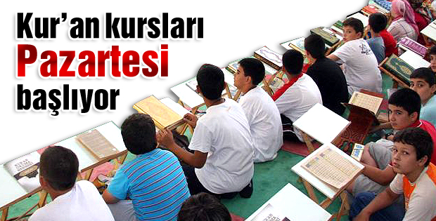 Kuran kursları Pazartesi başlıyor