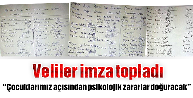 Silivri'de veliler imza topladı