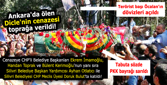 İstanbul'da cenazeye sözde PKK bayrağı sarıldı
