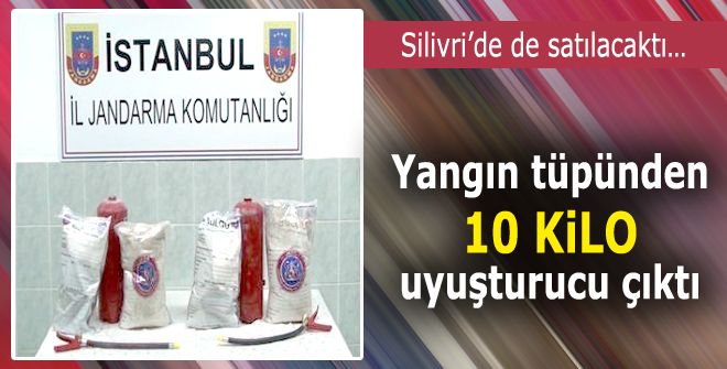 Yangın tüpünden 10 kilo uyuşturucu çıktı