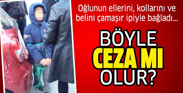 Çocuğunu arabaya bağladı, gaza bastı