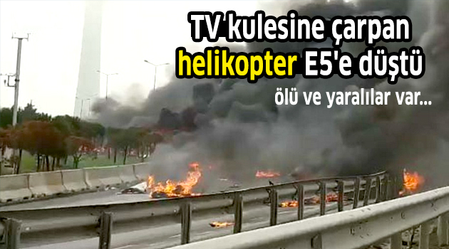 Büyükçekmece'de helikopter düştü