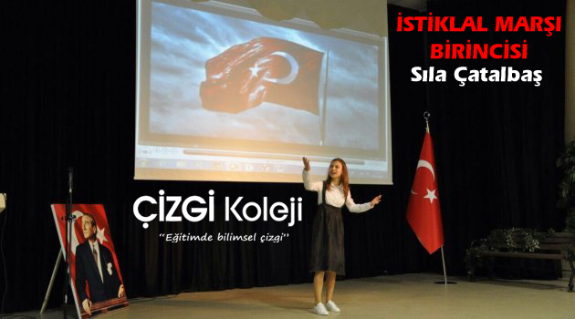 İstiklal Marşı Okuma Birincisi Çizgi Kolejinden