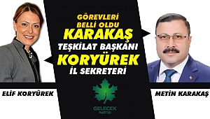 Karakaş ve Koryürek'in görevleri belli oldu