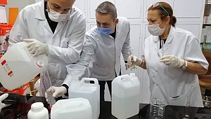 Belediye kendi dezenfektesini üretiyor