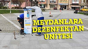 Mahalle meydanlarına dezenfektan ünitesi konuldu