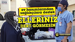 Silivri'de ev hanımlarından sağlıkçılara gıda desteği