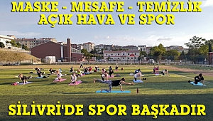 Silivri'de çocuklar açık havada spor yapıyor