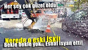 Silivri'de kazı yaparken su borusu patladı