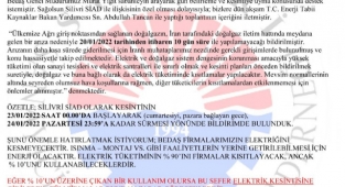 SİAD'tan enerji kısıtlaması çağrısı