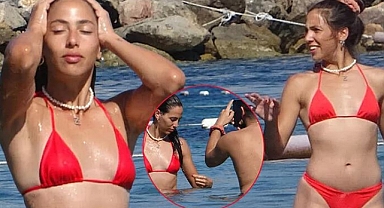 Hülya Avşar’ın kızı kırmızı bikinisiyle poz verdi