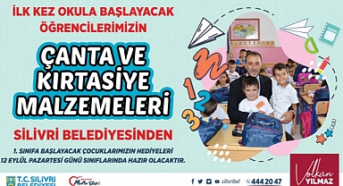 1. Sınıfların okul hediyeleri Yılmaz'dan