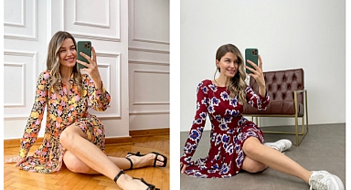 Çiçek Desenli Elbise Modelleri