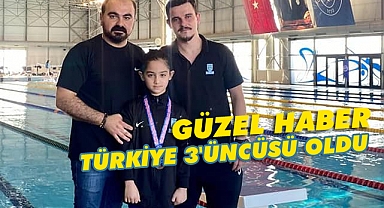Yüzmede Türkiye 3.'sü oldu