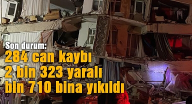 284 can kaybı 2 bin 323 yaralı bin 710 bina yıkıldı